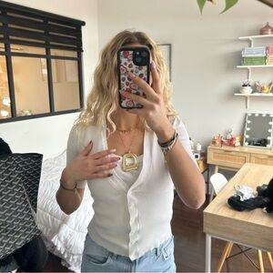 Elegant White Button-Down Shirt